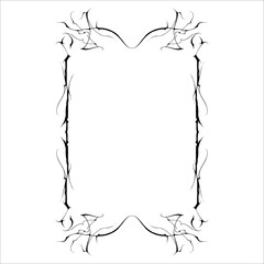 Vintage decorative frame in Gothic style - elegant black  frame on white background, JPG, 300 DPI 