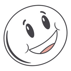 Obraz premium Happy cartoon face with big smile and wide eyes