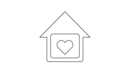 Obraz premium House heart love home sweet family care shelter residence dwelling romance affection kindness, exactly