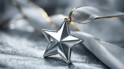Elegant silver star ornament a festive decoration for Christmas for holiday cards and seasonal designs - Powered by Adobe