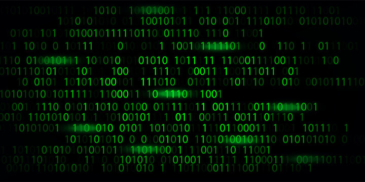 Abstract futuristic cyberspace with binary code, matrix background with digits, well organized layers