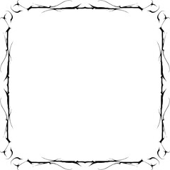 Fototapeta premium Vintage decorative frame in Gothic style - elegant black frame on transparent background, PNG, 300 DPI