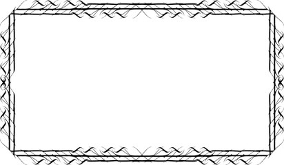 Vintage decorative frame in Gothic style - elegant black frame on transparent background, PNG, 300 DPI