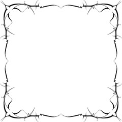 Vintage decorative frame in Gothic style - elegant black frame on transparent background, PNG, 300 DPI