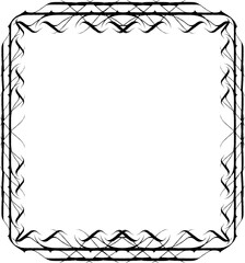 Vintage decorative frame in Gothic style - elegant black frame on transparent background, PNG, 300 DPI