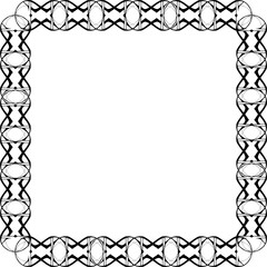 Vintage decorative frame in Gothic style - elegant black frame on transparent background, PNG, 300 DPI