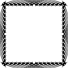 Vintage decorative frame in Gothic style - elegant black frame on transparent background, PNG, 300 DPI