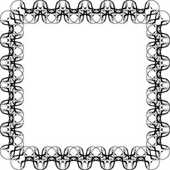 Vintage decorative frame in Gothic style - elegant black frame on transparent background, PNG, 300 DPI