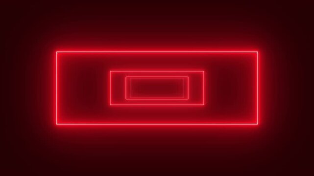 Abstract glowing neon tunnel technology animation with dark background.