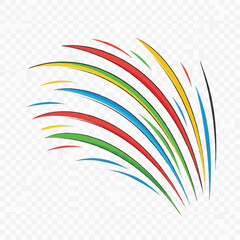 Vibrant Curved Color Arcs Forming Abstract Graphic Design.