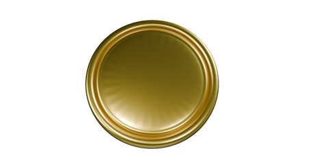 Golden glowing badge horizontal view isolated on transparent background