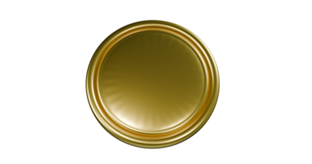 Golden glowing badge horizontal view isolated on transparent background