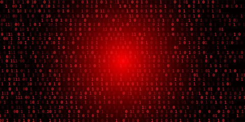 red matrix falling binary numbers cyber futuristic banner background template © Dul