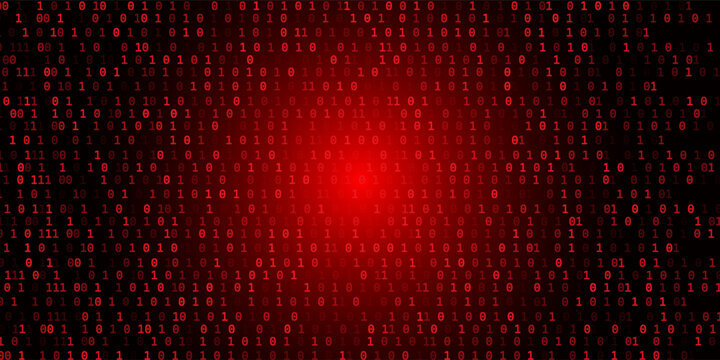 red matrix falling binary numbers cyber futuristic banner background template