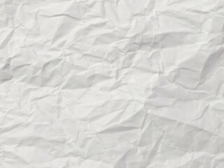 White Crumpled and Wrinkled Paper Texture. Abstract Background of Crushed and Folded Waste Paper for Web Design, Poster Mockups, or Photo Overlays.