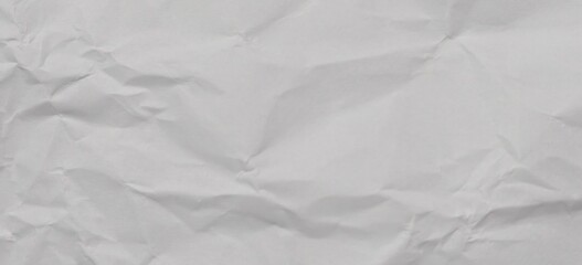 White Crumpled and Wrinkled Paper Texture. Abstract Background of Crushed and Folded Waste Paper for Web Design, Poster Mockups, or Photo Overlays.