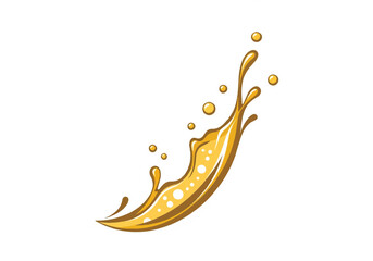 Golden Splash Arc: Abstract Vector Design with Luminous Droplets.