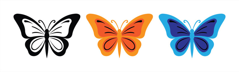 Butterfly Icon Set Vector
