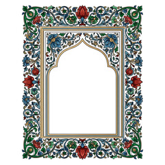 Archway Frame with Colorful Floral Embellishments card isolated on a transparent background