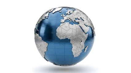 Fototapeta premium Blue Earth Globe with Detailed World Map