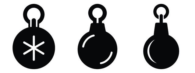 christmas charm silhouette vector icon set