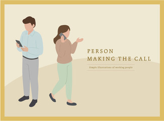 ビジネスシーンで電話をする人たち