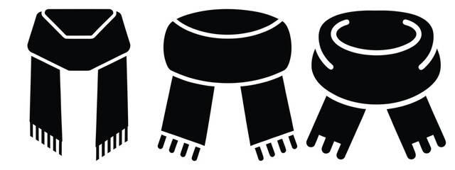 scarf silhouette simple silhouette vector icon set