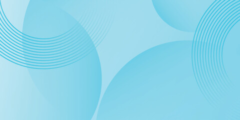 Minimalist Abstract Background in Blue and White Gradient Shades with Dynamic and Modern Circle and Curved Line Design. Abstract background with circle effect style.