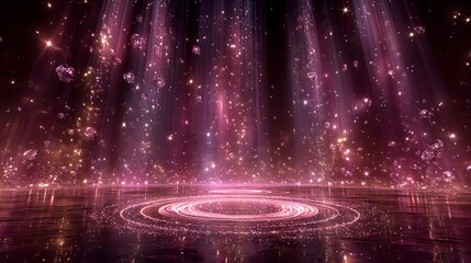 Wallpaper background illustration poster in light and shadow, Jewelry and diamond theme, wave, Korean pink color KPop style