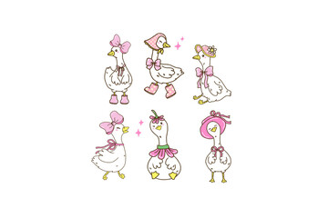 It is okay to be different cute cartoon geese with positive affirmations illustration Sublimation Design