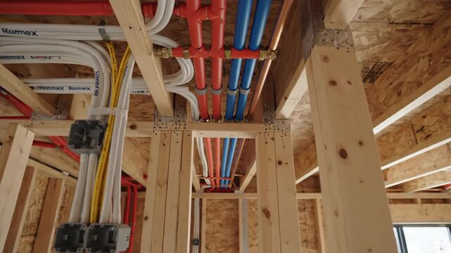 PEX Plumbing and Electrical Wiring in New Home Construction.