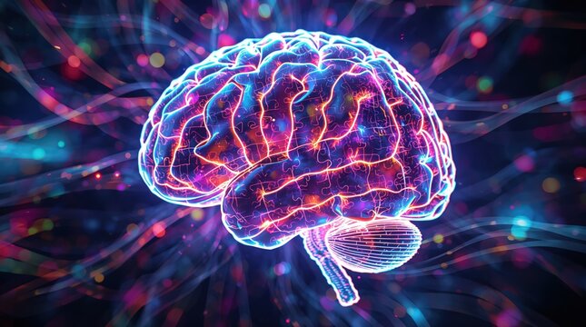 Brain Jigsaw Puzzle – Creativity, Autism and Neurodiversity Concept 