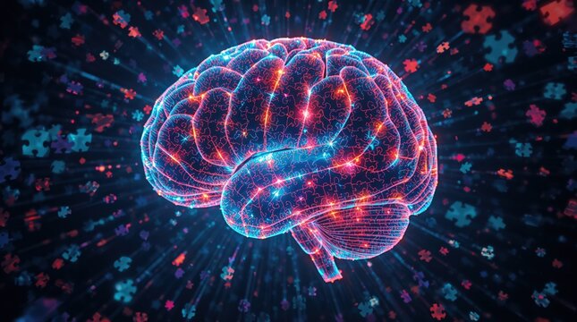 Brain Jigsaw Puzzle – Creativity, Autism and Neurodiversity Concept 