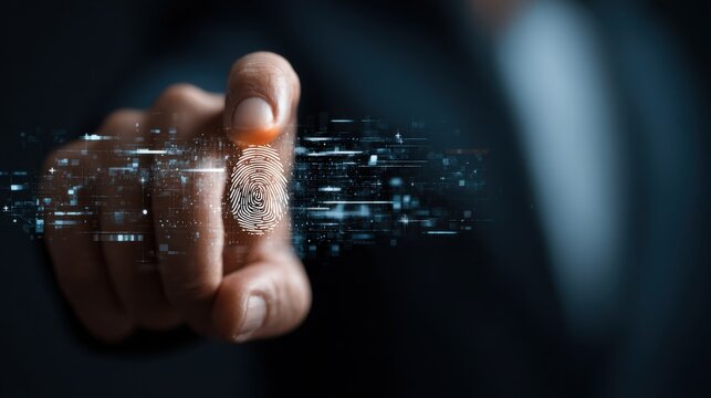 Fingerprint scan for digital security and identity verification