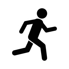 Black silhouette icon of a person running or jogging isolated on