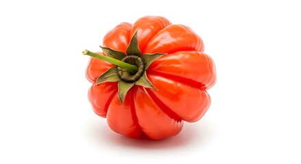 A single ripe scarlet egg eggplant isolated on white background