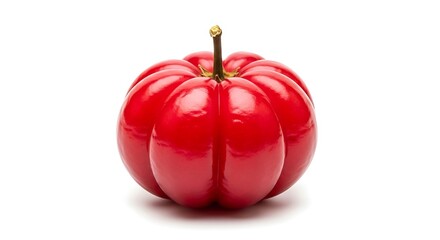 A single ripe scarlet egg eggplant isolated on white background