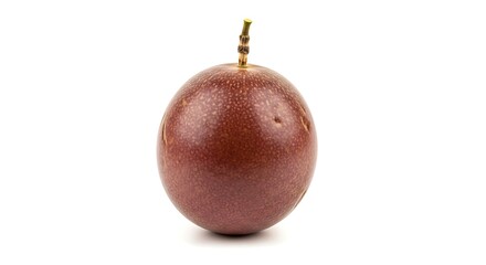 A single ripe passion fruit isolated on white background