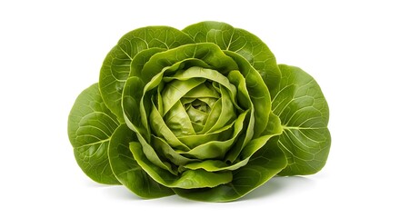 A fresh head of butter lettuce isolated on white background
