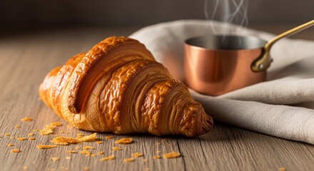 Linen and Copper Accented Croissant