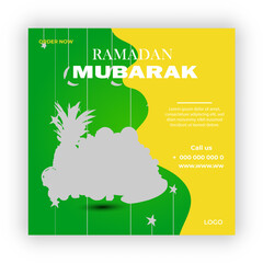 Ramadan mubarak kareem social media post design template 
