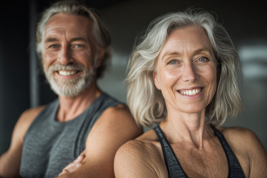 Active Senior Couple Exercising Together with Joy and Confidence