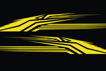 Vibrant yellow speed lines abstract graphic design element pattern