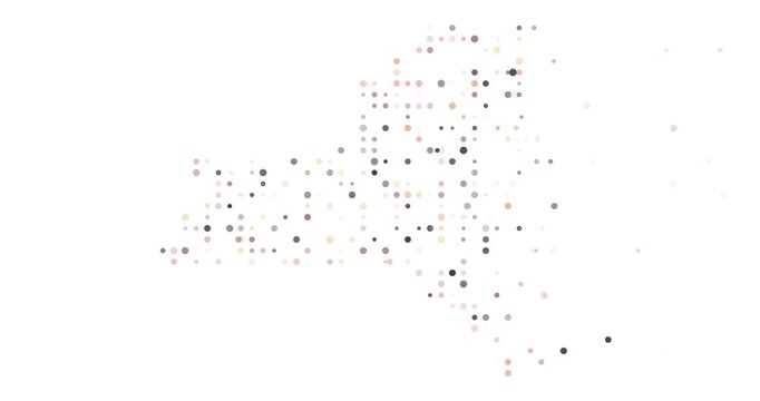 Motion Graphics Orbs Forming New York Silhouette