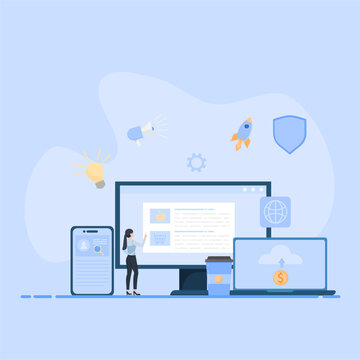 Modern Flat Design Vectors for Digital Marketing and Web Development