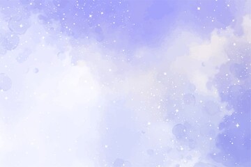 Dreamy abstract watercolor background in pastel purple and white with sparkling stars for magical designs and creative projects, perfect for backgrounds