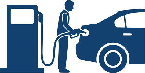 Icon of a Person Fueling a Car at a Pump