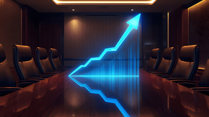 Company financial growth graph with arrow, Business Growth Chart: Financial Success and Data Analytics