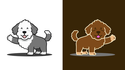 funny_dog_waving_cartoon_vector