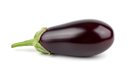 Single ripe eggplant isolated on white background